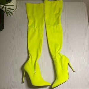 yellow thigh boots